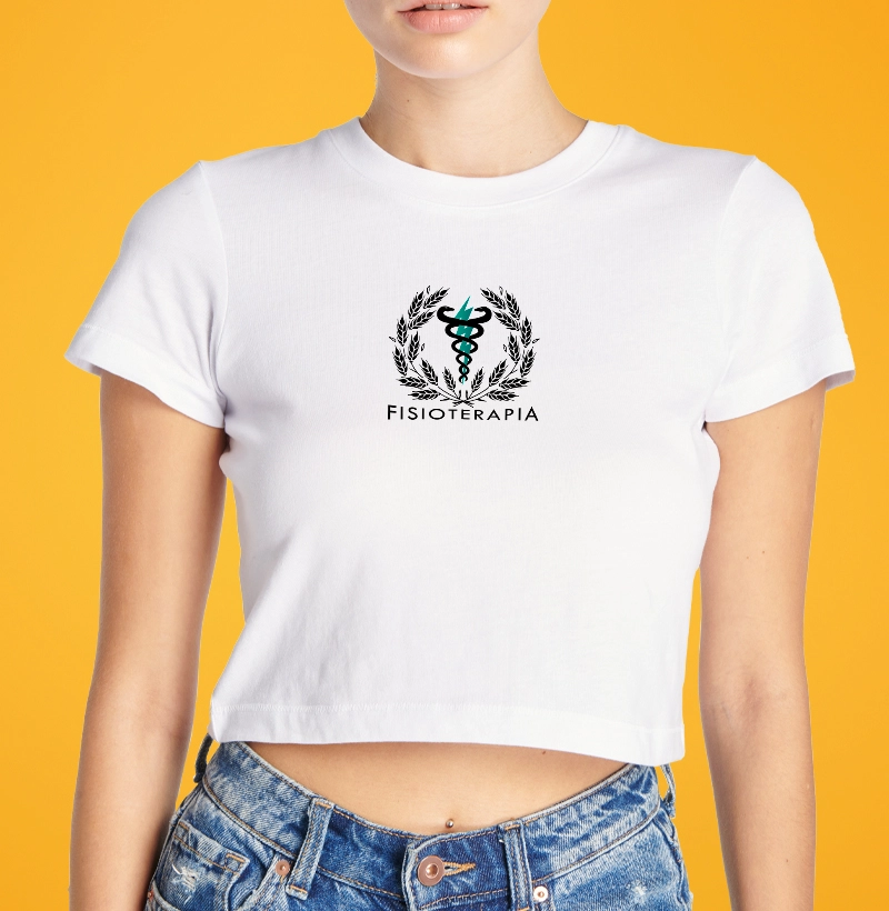 Camiseta Cropped Fisioterapia símbolo laureado