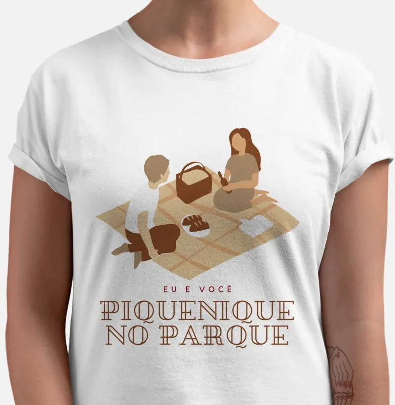CAMISETA "EU E VOCÊ + PIQUENIQUE NO PARQUE" - COLEÇÃO BONS MOMENTOS