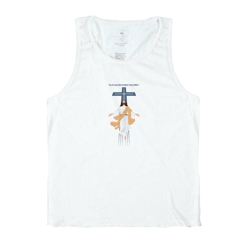 Estampa Jesus Em Tuas Mãos Entrego Branca Masc.