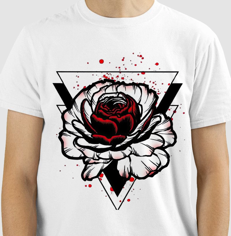 Rosa e triangulo invertido