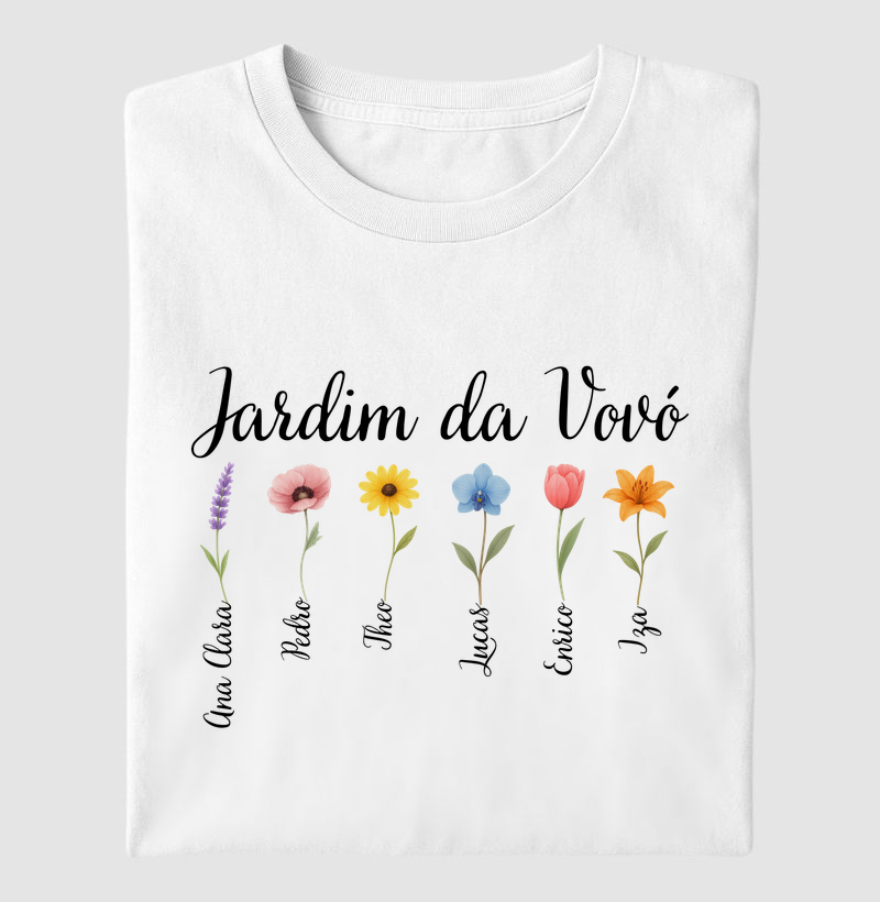 Camiseta Jardim da Vovó Personalizada | Presente Família | Para personalizar 👉ANTES DA COMPRA👈 chame no WhatsApp