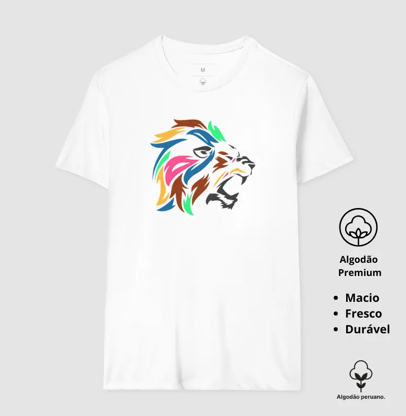 Camiseta Animalis Carnaval de Cores 100% Algodão Peruano