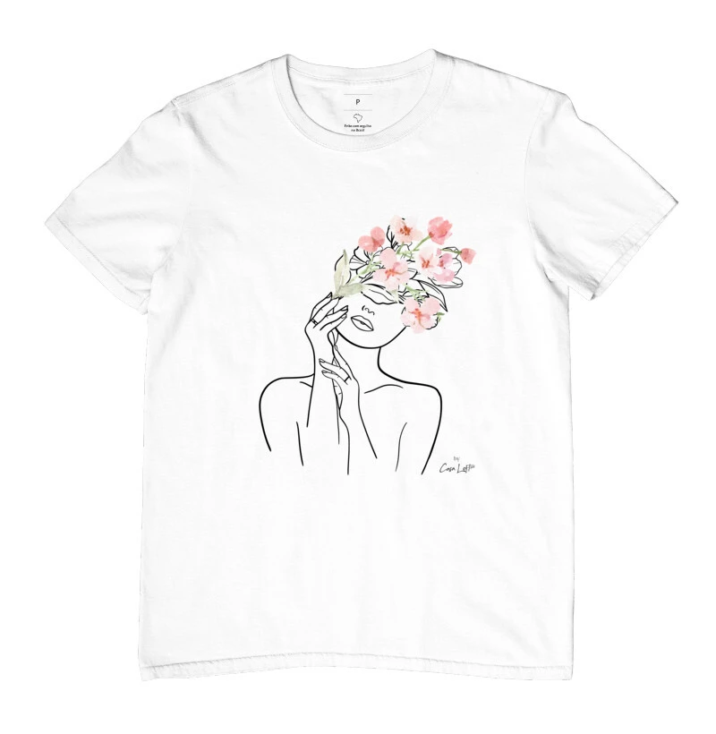 Camiseta Mulher Flores na Cabeça cl320