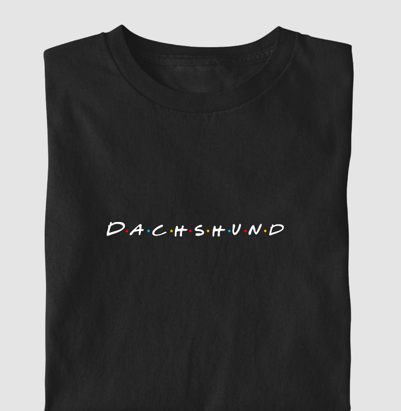 Camiseta Cachorro Salsicha - Dachshund logo branca