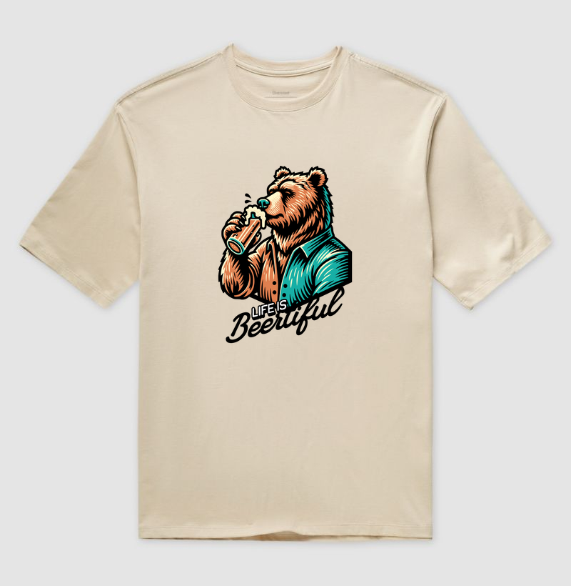 Life is Beertiful: Camiseta Oversized -  Estilo e Personalidade