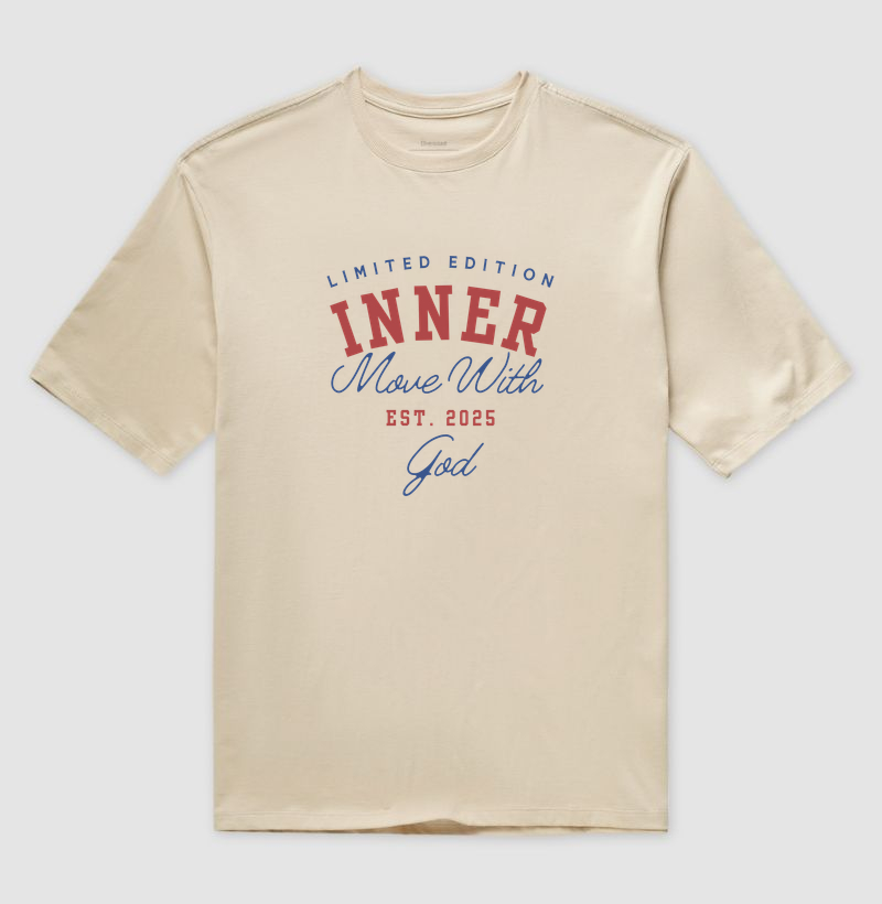 Camiseta Oversized Mova-se com Deus