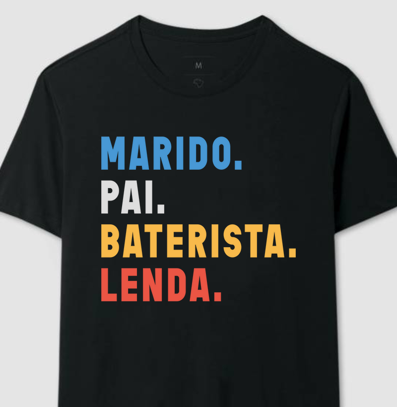 Camiseta Marido Pai Baterista Lenda