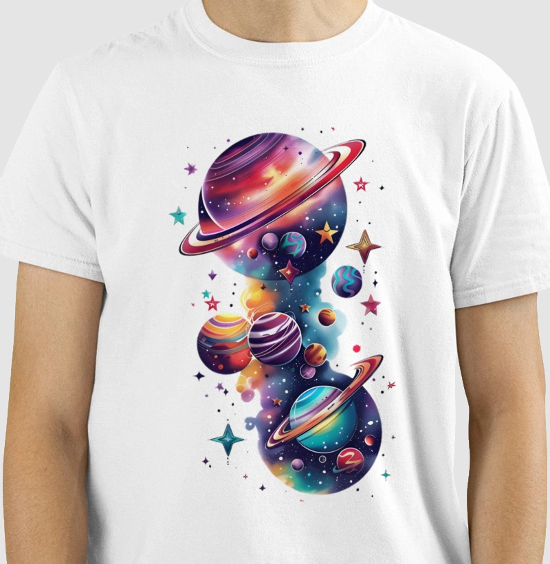 Nebula colorful planets