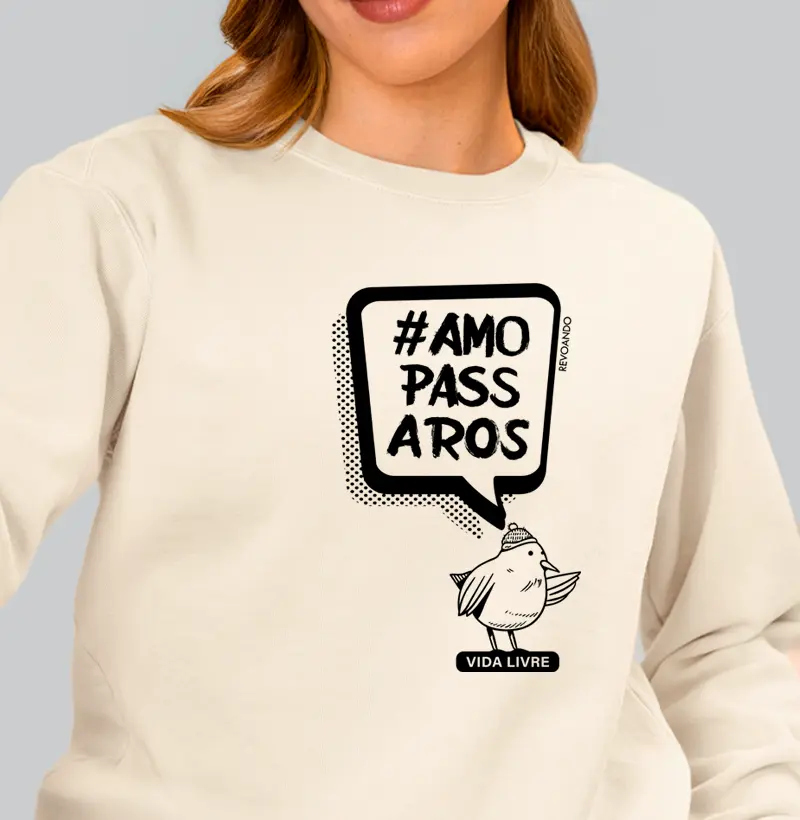 Aves em Texto - Bird de toca - Moletom