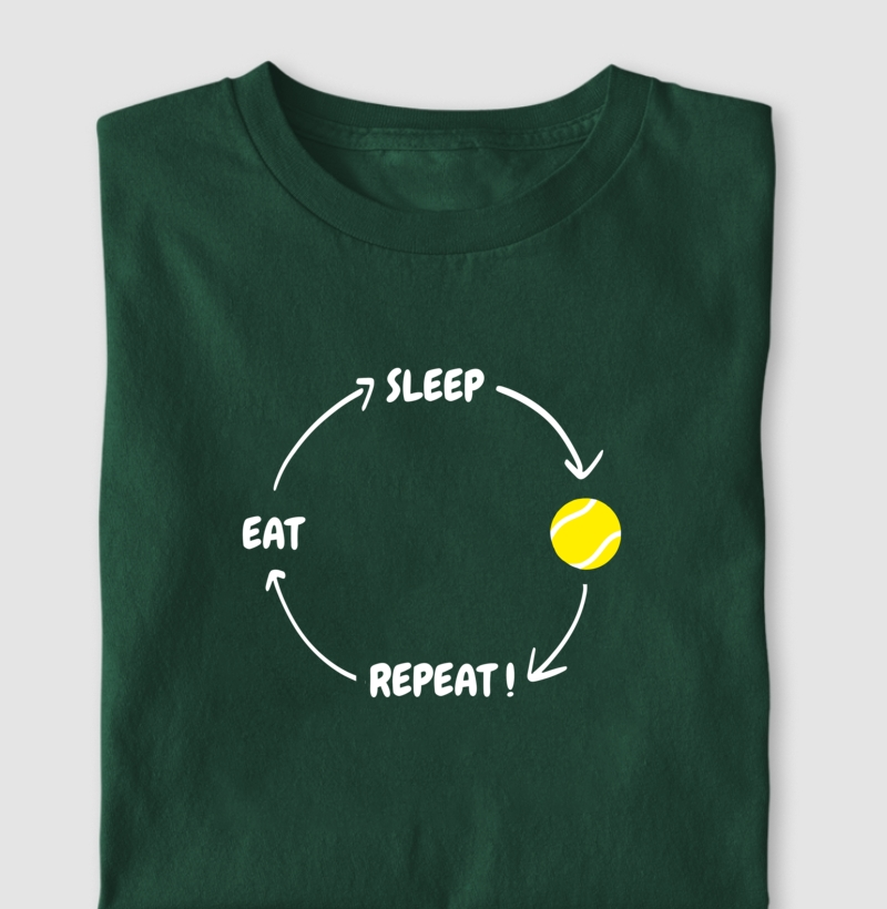 Camiseta Tennis Eat Sleep Repeat Two