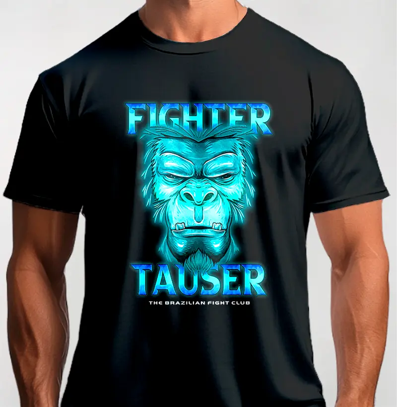 Camiseta malha 100% algodão, estampa Lutador Monkey