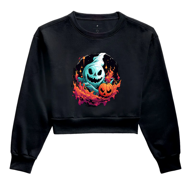 Fantasma Flamejante | Cropped Manga Longa
