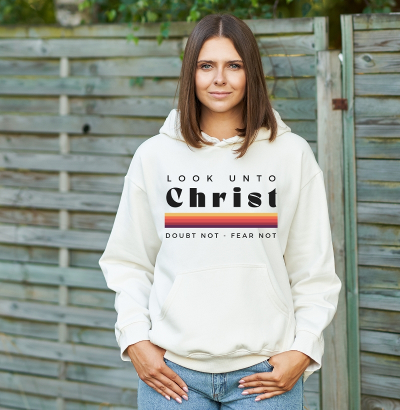 MOLETOM CROPPED-TEMA DOS JOVENS 2025-LOOK UNTO CHRIST- DOUBT NOT FEAR NOT / BUSQUE A CRISTO, NÃO DUVIDEIS, NÃO TEMAIS 