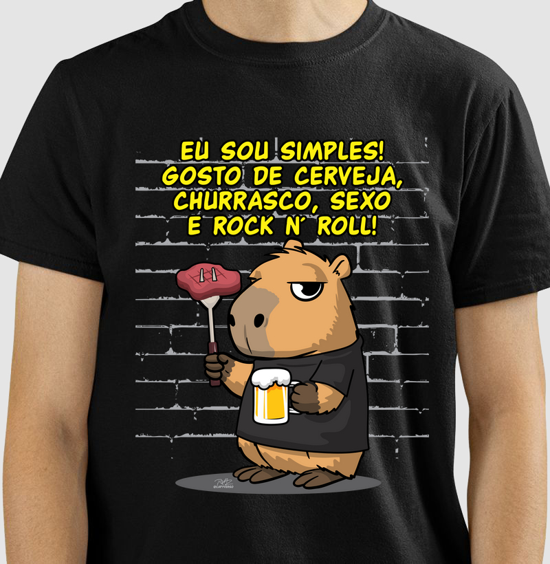 Camiseta Capivara rock simples