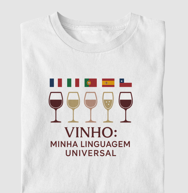 Camiseta Vinho: Minha Linguagem Universal
