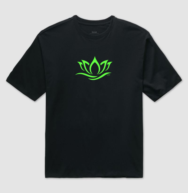 Flor de lótus estilizada verde