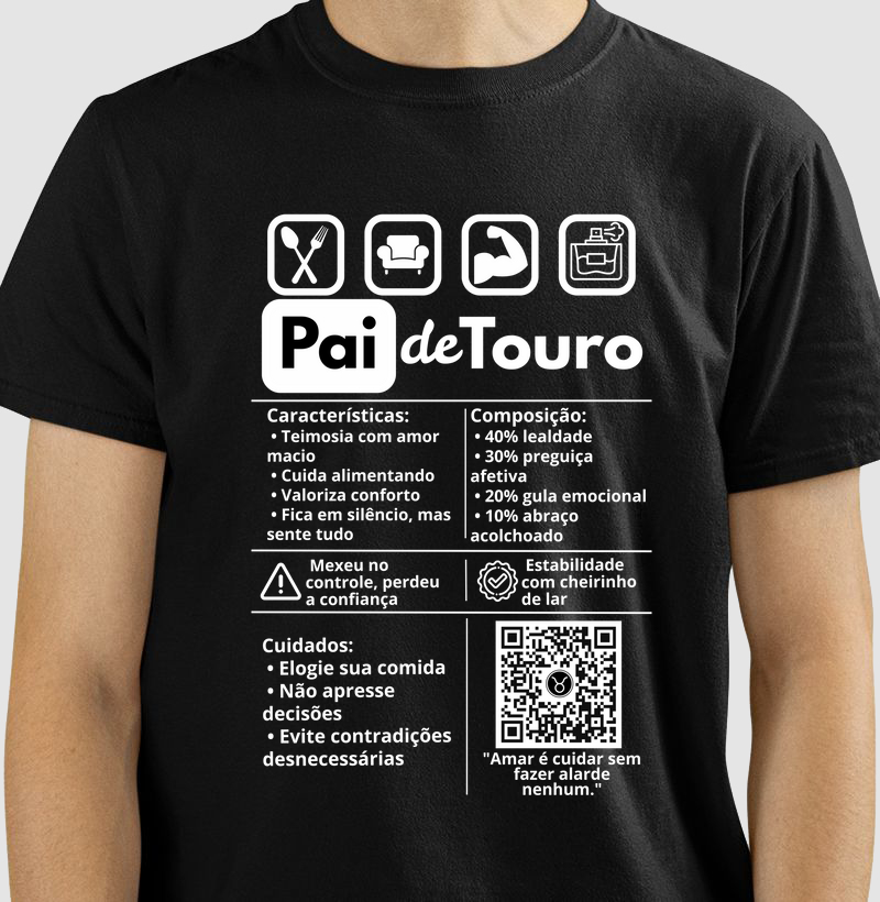 Camiseta Pai de Touro – Amor Confortável e Fiel