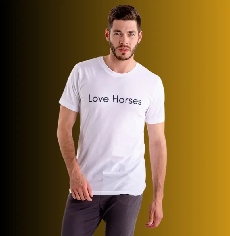 T-Shirt Com Frase Love Horses