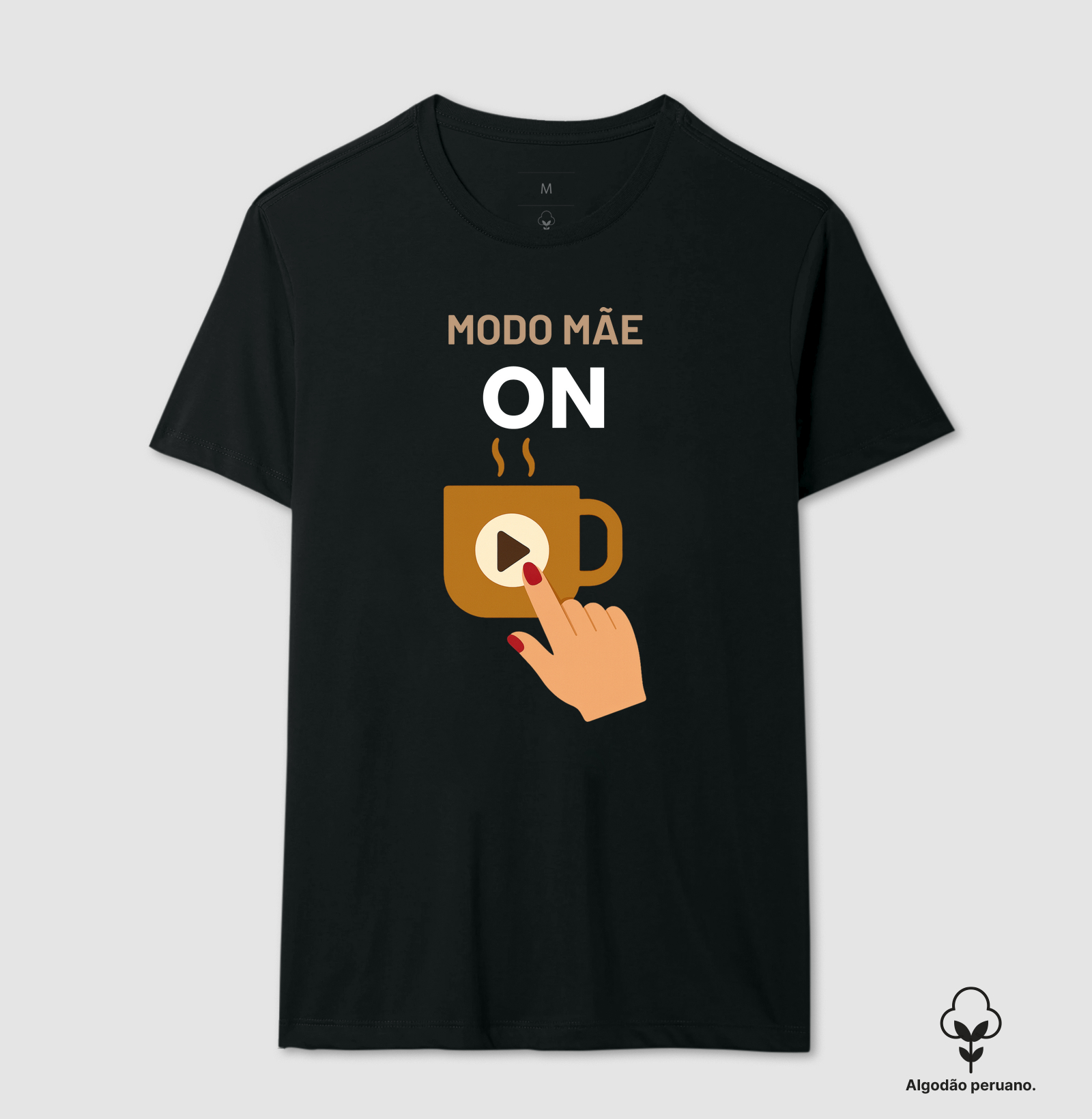 Camiseta Café MODO MÃE ON Camiseta Presente Dia dos Pais