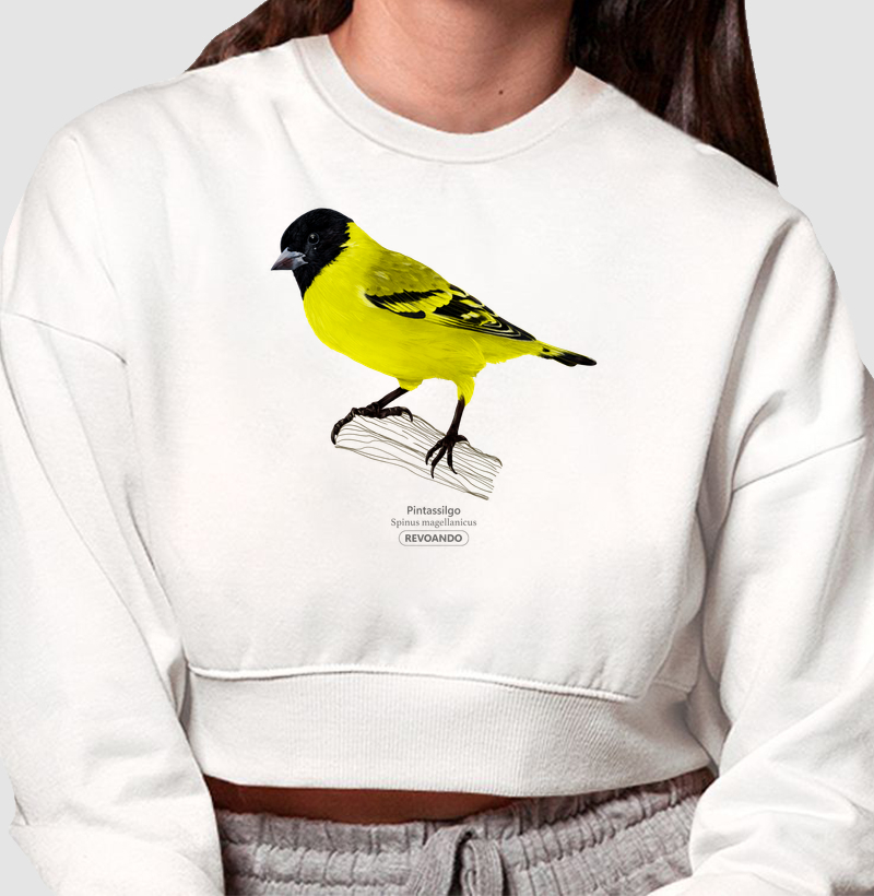Inky Aves - Pintassilgo - Moletom Cropped