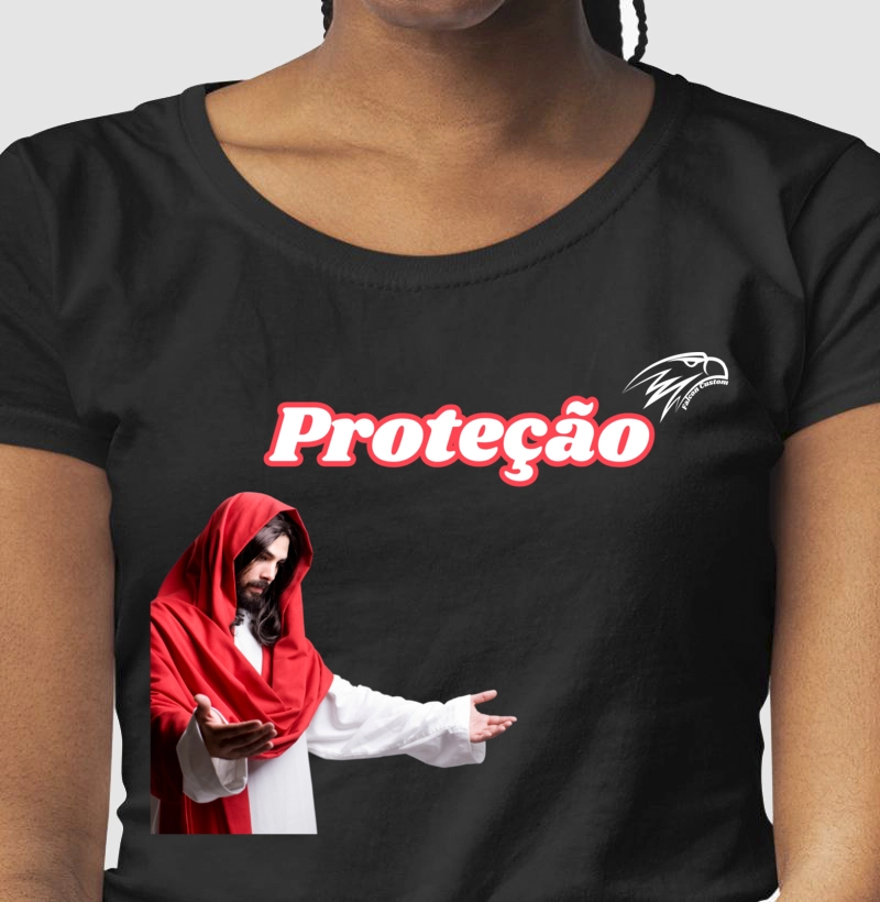 Camiseta Feminina Proteção Jesus