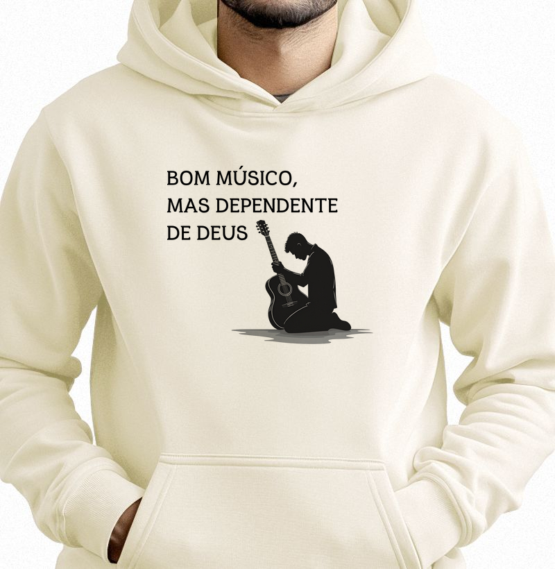 Camisa "Bom músico, mas dependente de Deus"