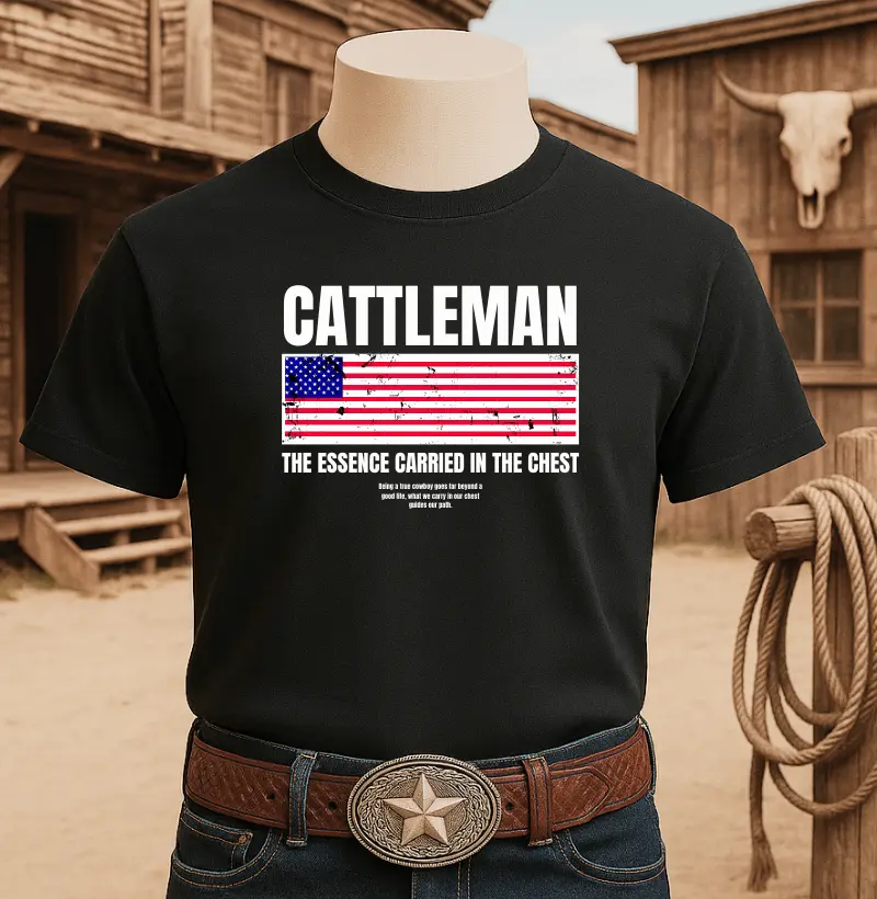 Camiseta Preta Cattleman country