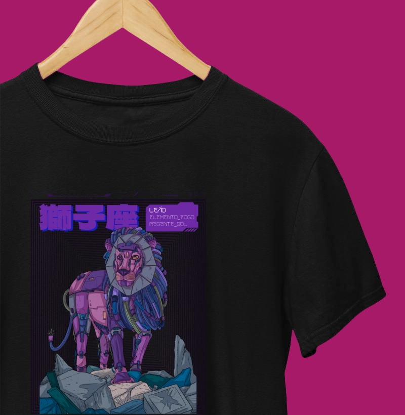 Camiseta Signos Leão Cibernético