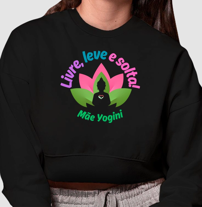 Mãe YOGINI - moletom cropped 