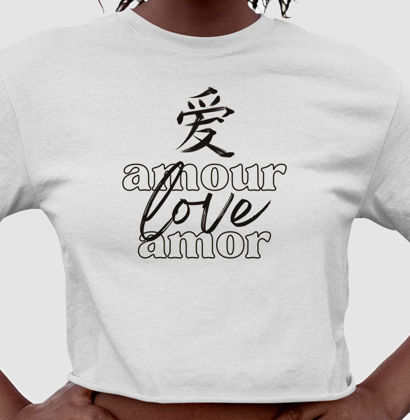 Camiseta cropped Amor