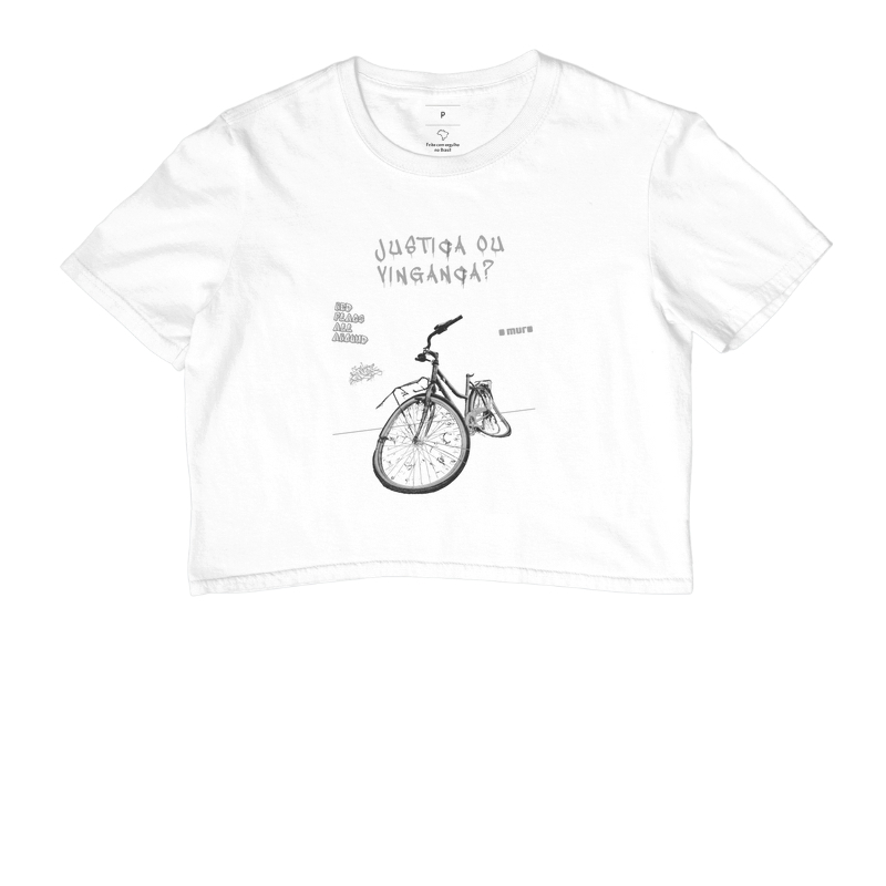 camiseta cropped | broken bike | justiça ou vingança 