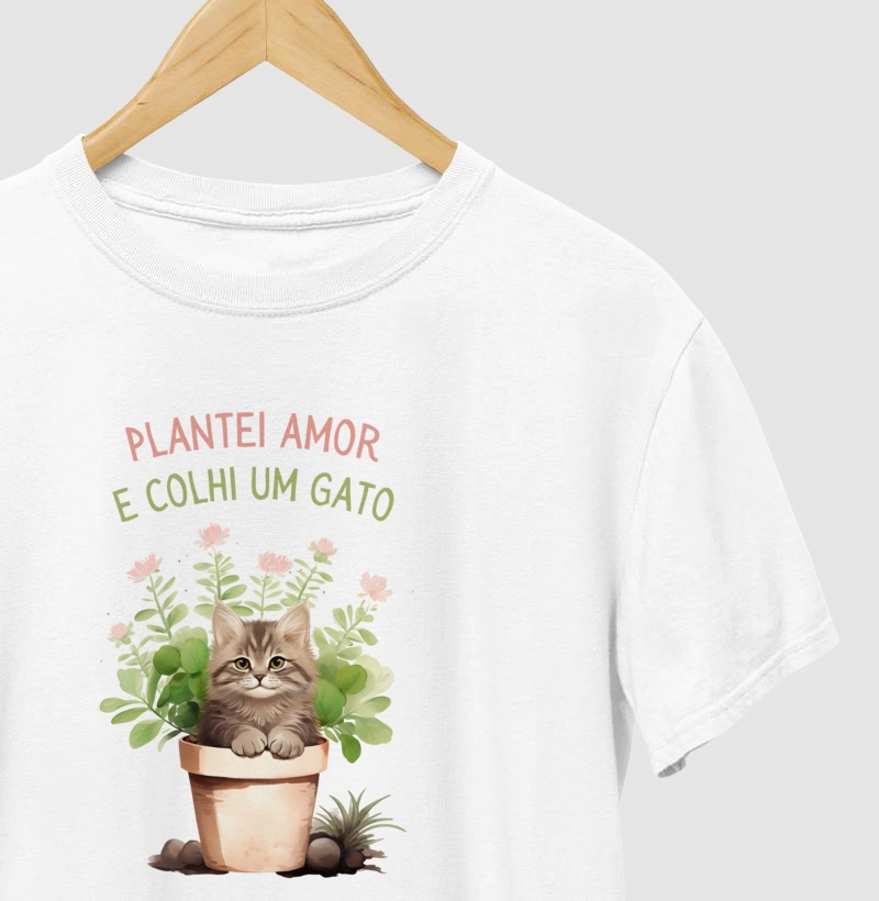 Plantei Amor - Gato Cinza