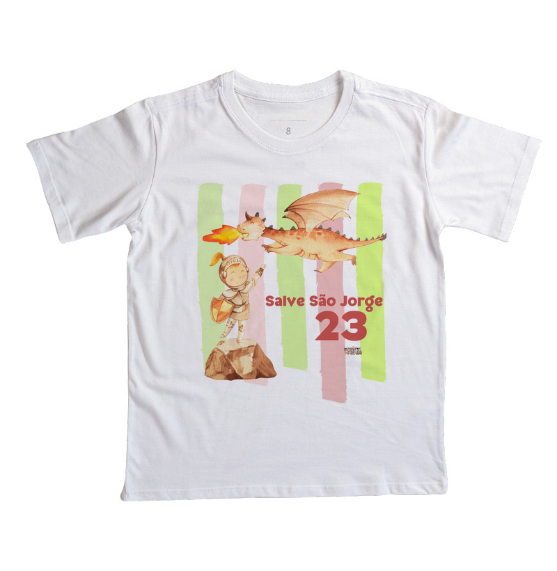 Camiseta Infantil São Jorge Toy Maria Patuá