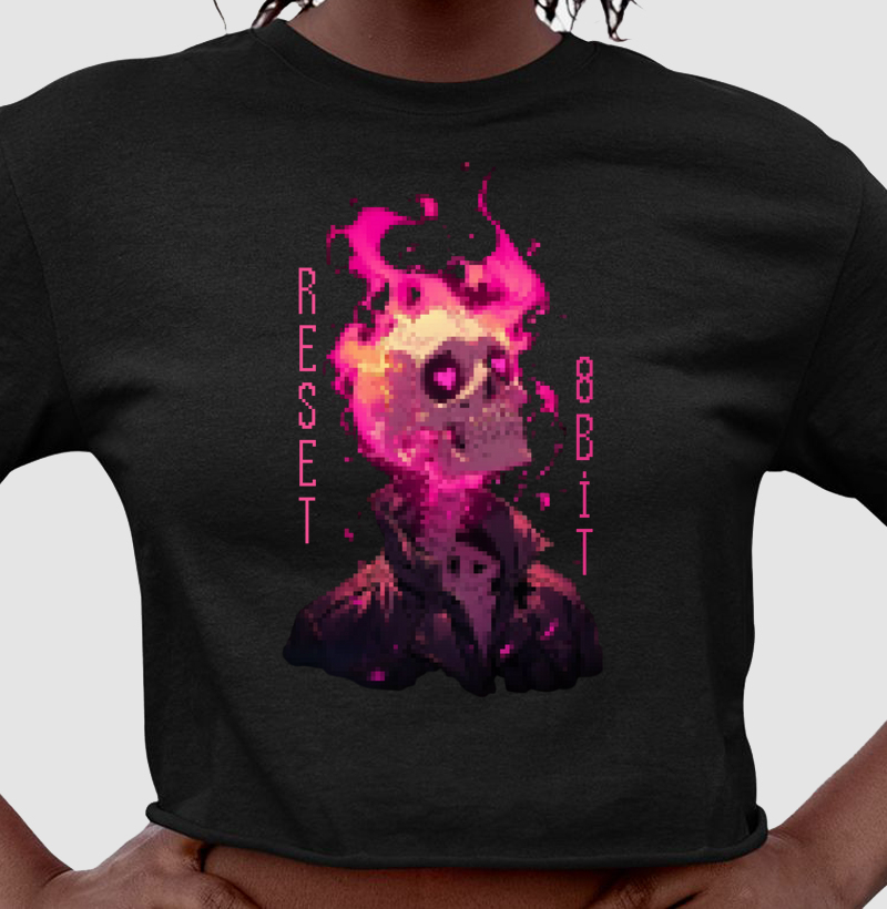 Cropped Caveira Apaixonada Reset8Bit