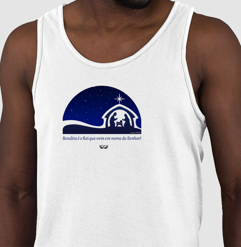 Camiseta Regata Natal Bendito o Rei que vem em nome do Senhor