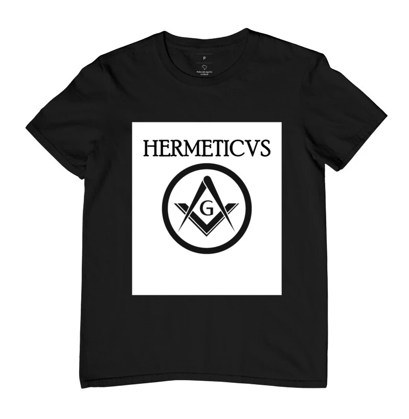 Camiseta Hermeticvs Compasso e Esquadro - Fundo Branco