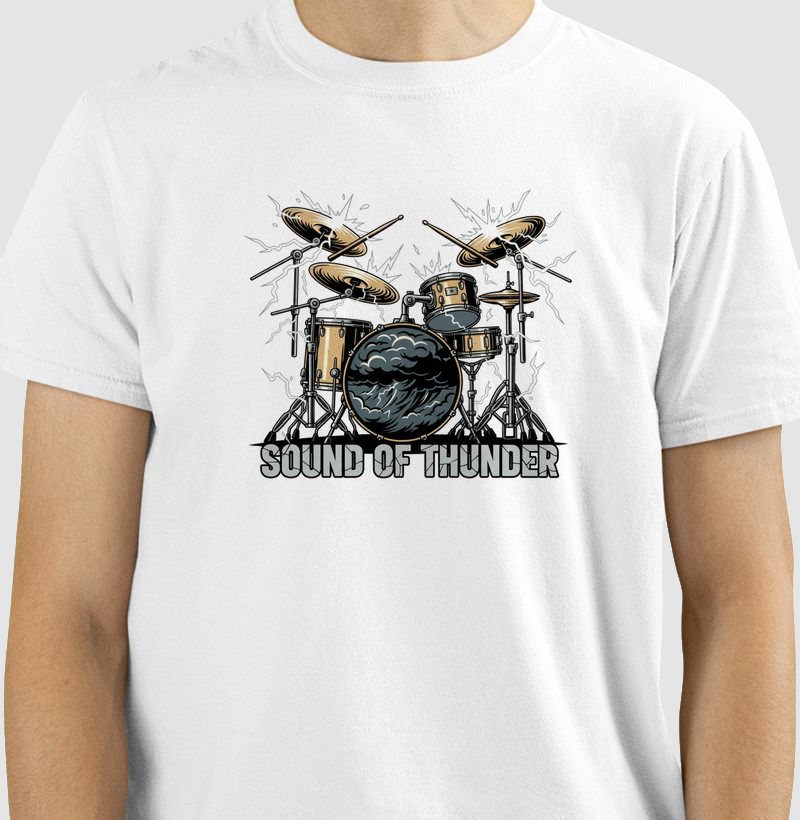 camiseta-rock-sound-of-thunder-bateria