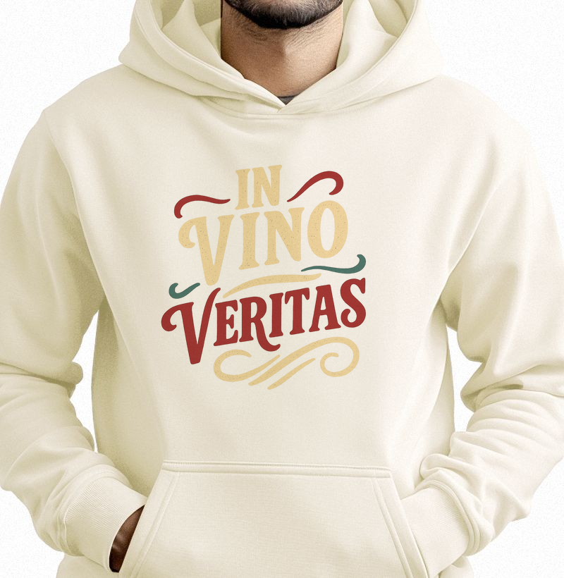 Moletom Hoodie In Vino Veritas Lettering