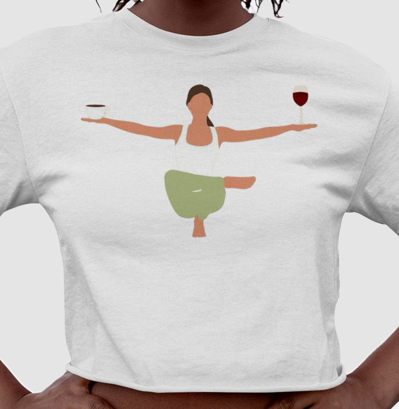 Camiseta Yoga x Café e Vinho