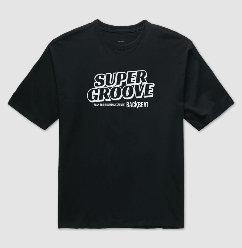 Oversized Super Groove Vazada - Preta