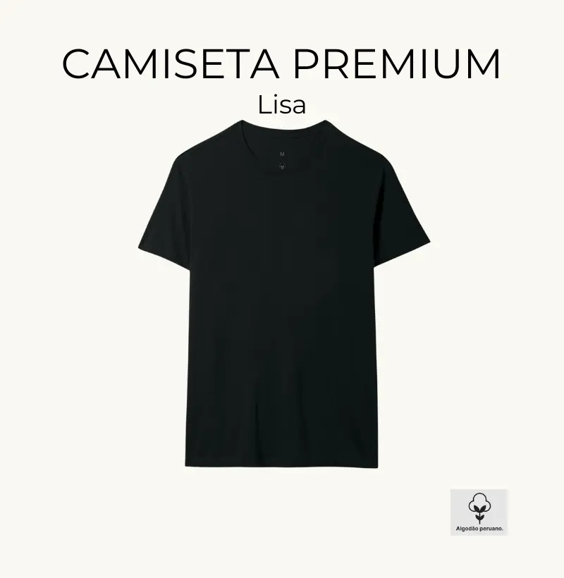 Camiseta Lisa de Algodão Peruano