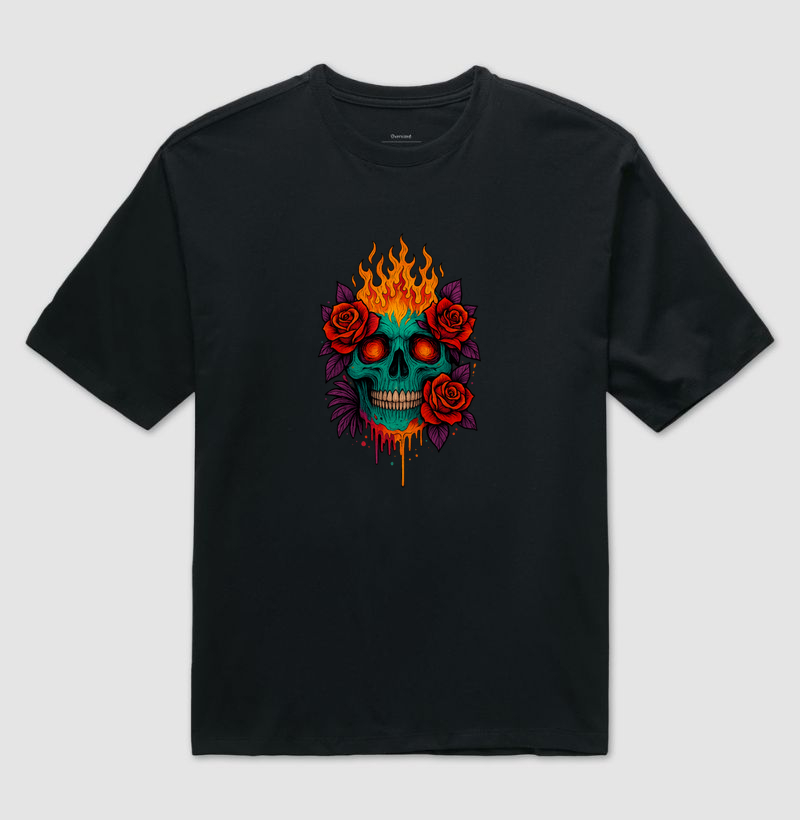 Caveira Rose & Fire