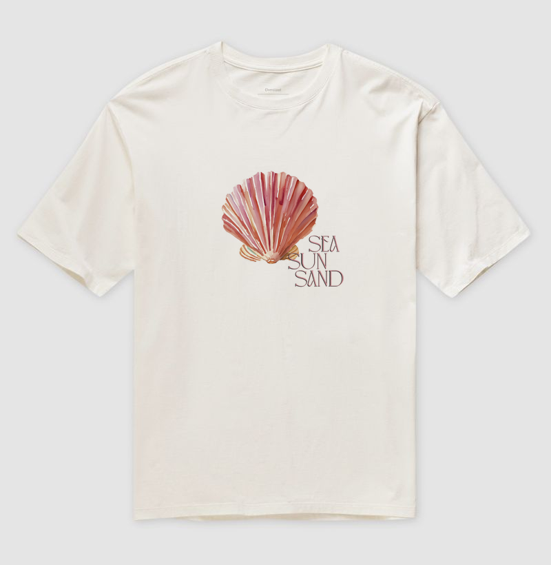 Camiseta Oversized Concha Rosa