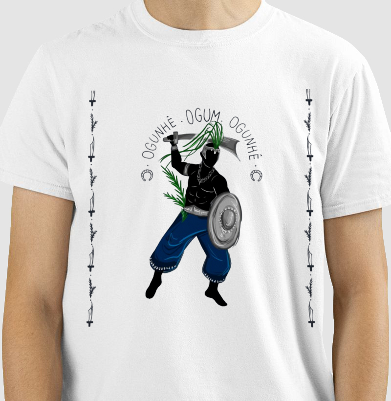 Camiseta Ogunhê Ogum 100% Algodão