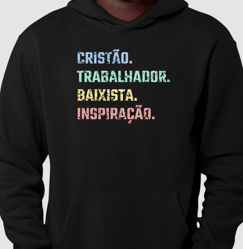 Camisa "Cristão, trabalhador, baixista, inspiração"