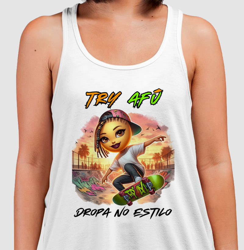 🔥 Regata Estampa Explosiva "Try Afú Dropa no Estilo'  Que Representa Sua Cultura! 🔥
