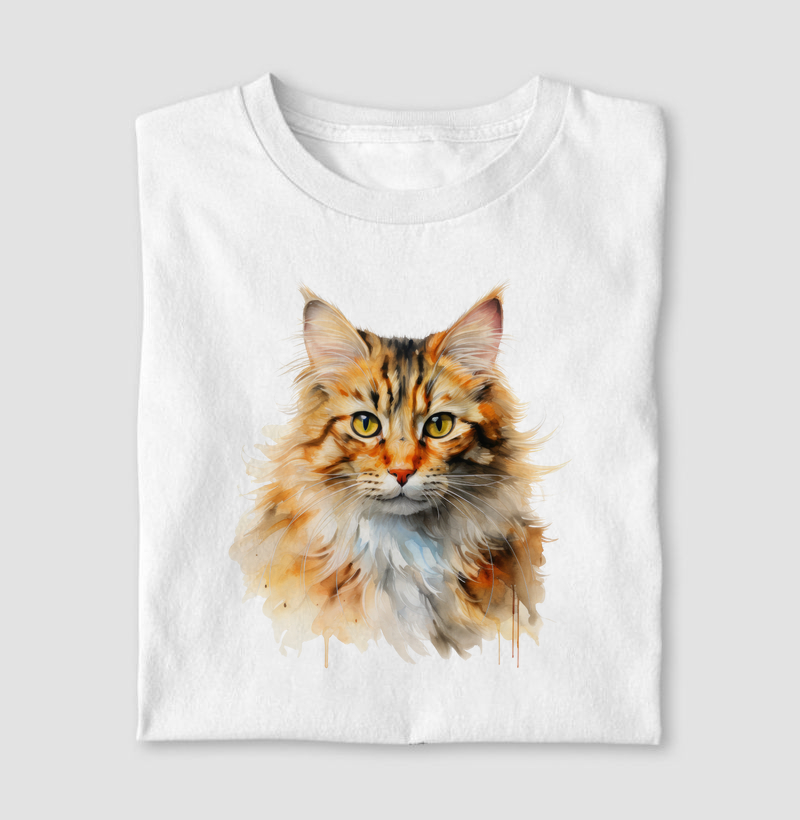 Gato Maine Conn aquarela