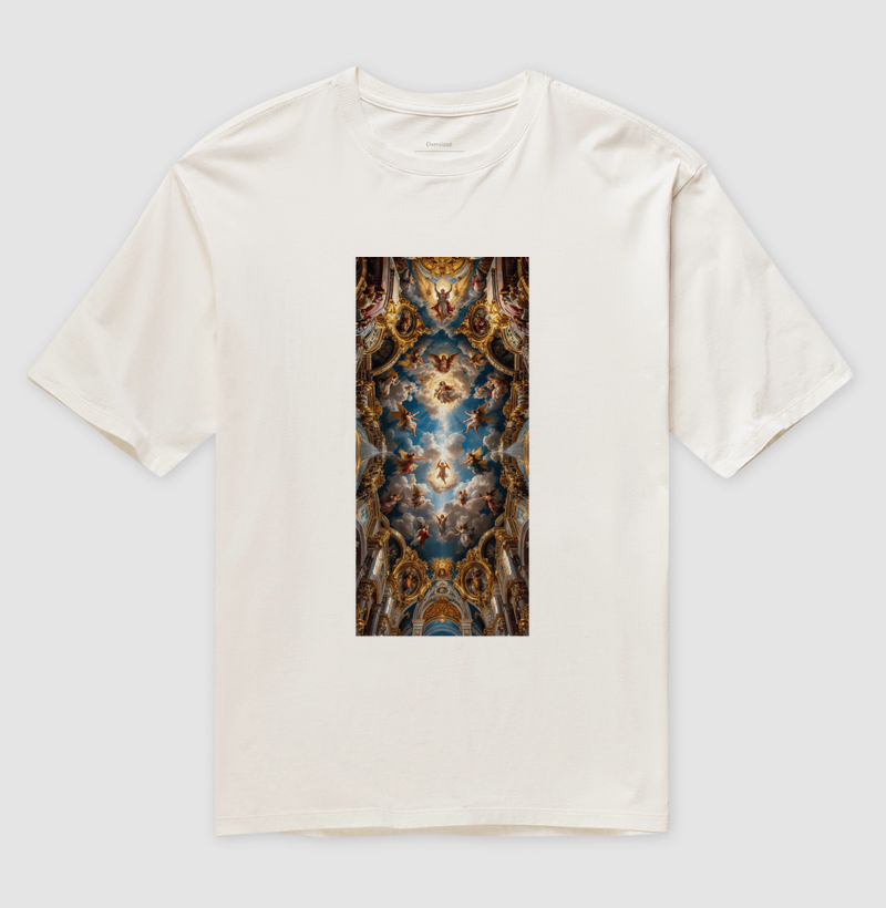 CAMISETA OVERSIZED CÉUS BARROCOS - TRIUNFO CELESTE