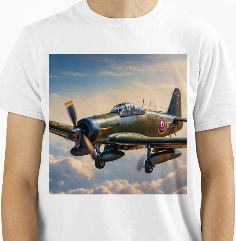 Camiseta avião militar retrô