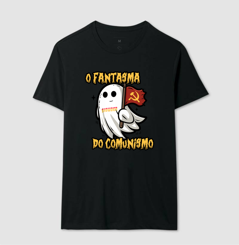 Camiseta Fantasma do Comunismo (Letras amarelas)